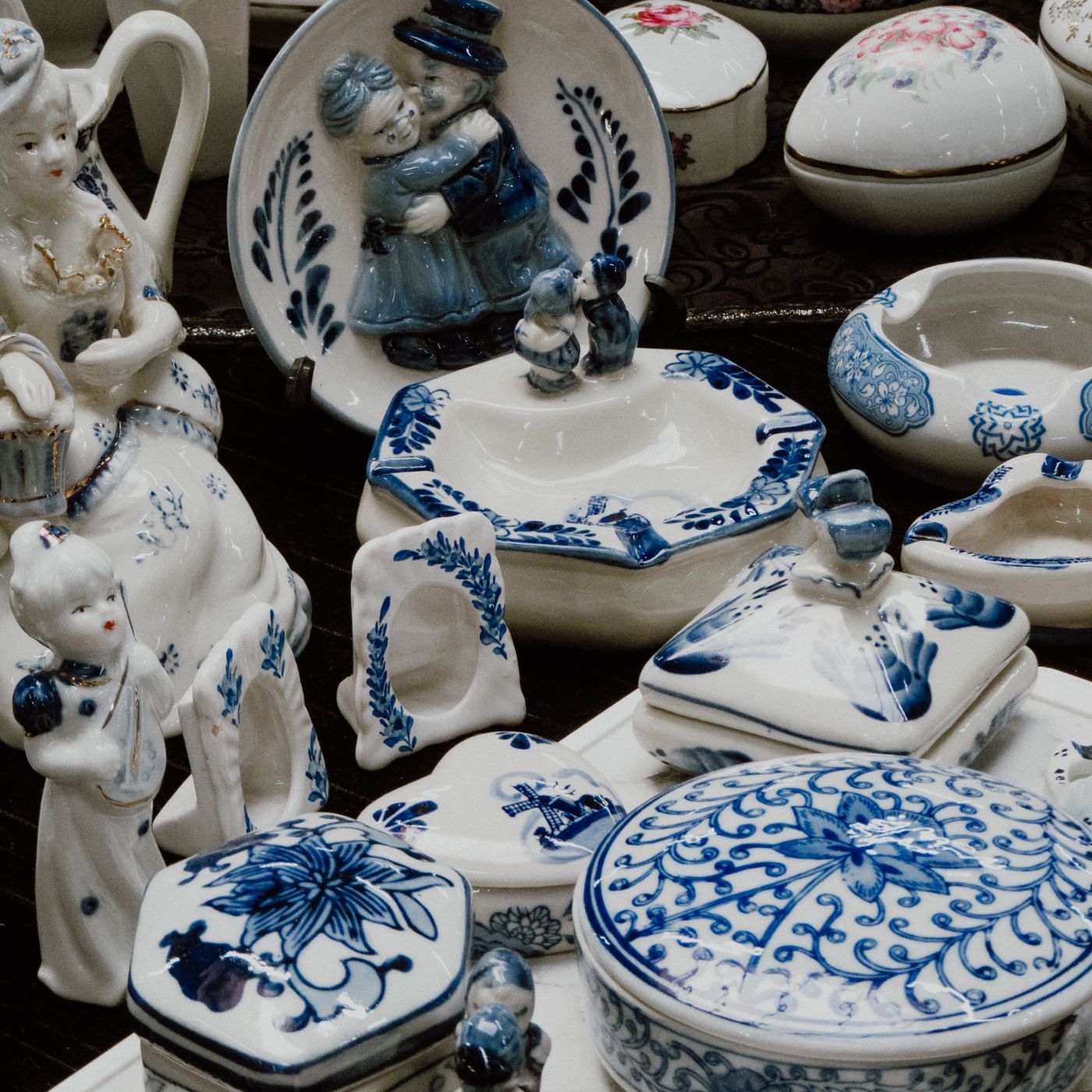 A decorated piece of pottery photographed on its own.